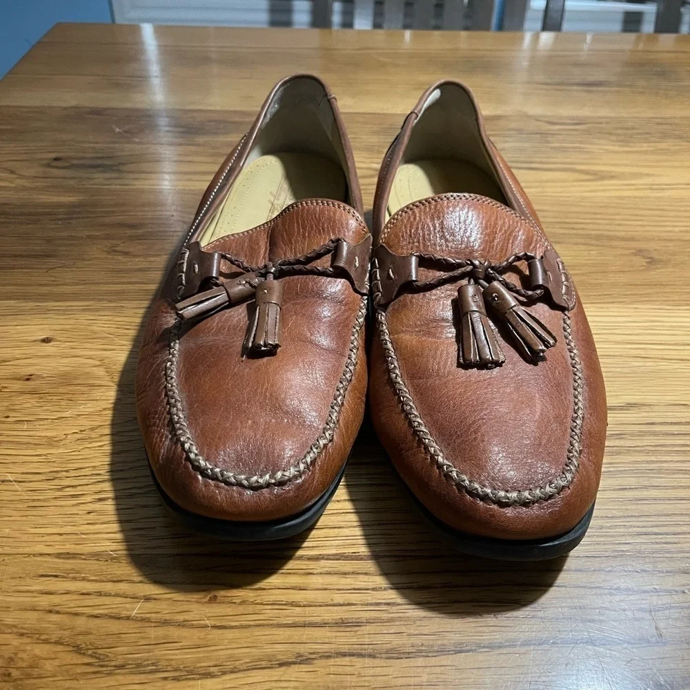 Brass Boot Walking Gloves Brown Loafer Leather Tassel Mens 12W